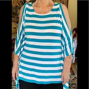 Michael Kors Cold Shoulder Top Poncho Tunic Top